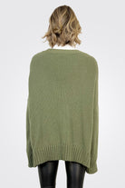 Oversized Low Neck Cardigan - Moss Olive by Wooden Ships — view 3