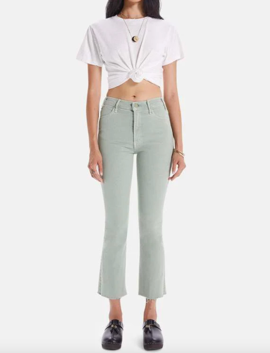 The Hustler Ankle Fray - Iceberg Green by MOTHER | 25 South Boutiques