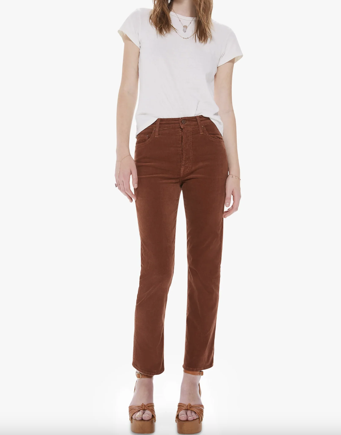 The Tomcat Ankle - Friar Brown Corduroy by MOTHER | 25 South Boutiques