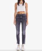 High Waisted Rascal Ankle Step Fray - Night Garden by MOTHER | 25 South Boutiques