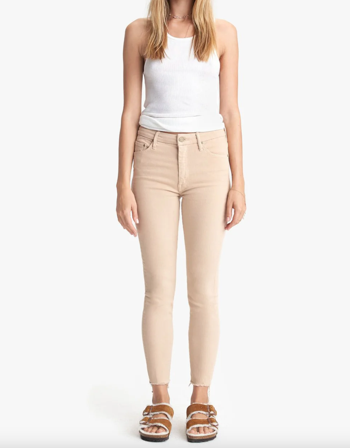 The High Waisted Looker Ankle Fray - Khaki by MOTHER | 25 South Boutiques