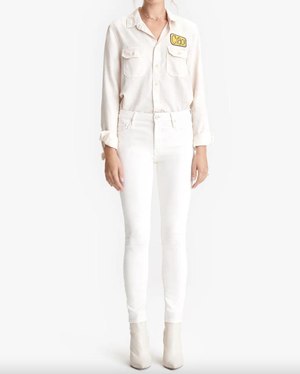 The Looker Ankle Denim - Cream Puffs by MOTHER | 25 South Boutiques
