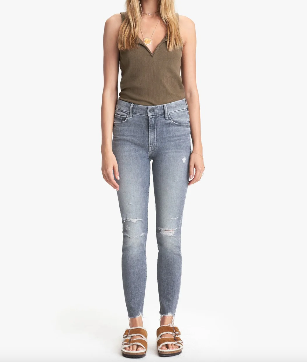 The High Waisted Looker Ankle Nick Fray Denim - Ace of Spades by MOTHER | 25 South Boutiques