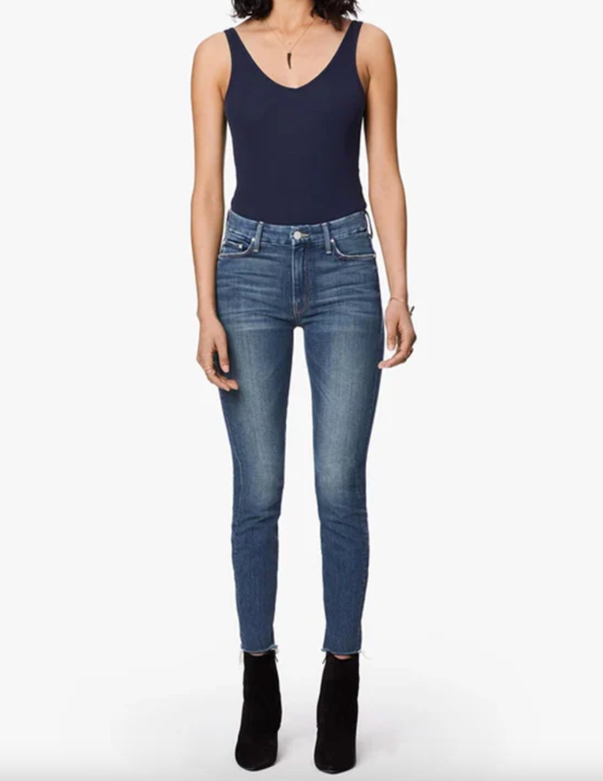 The Looker Ankle Fray Denim - Gutterpunk by MOTHER | 25 South Boutiques
