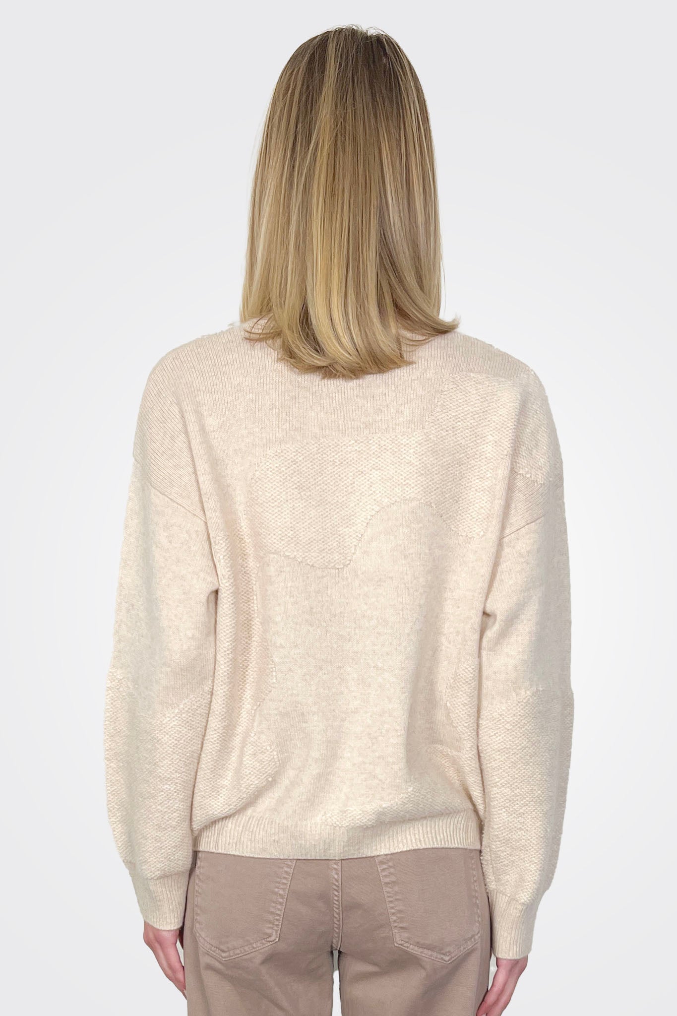Plushy Wave Crew Sweater - Malt Rice by Colorush — alternate view