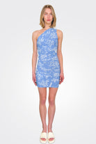 One Shoulder Mini Dress - Light Blue by Moschino | 25 South Boutiques