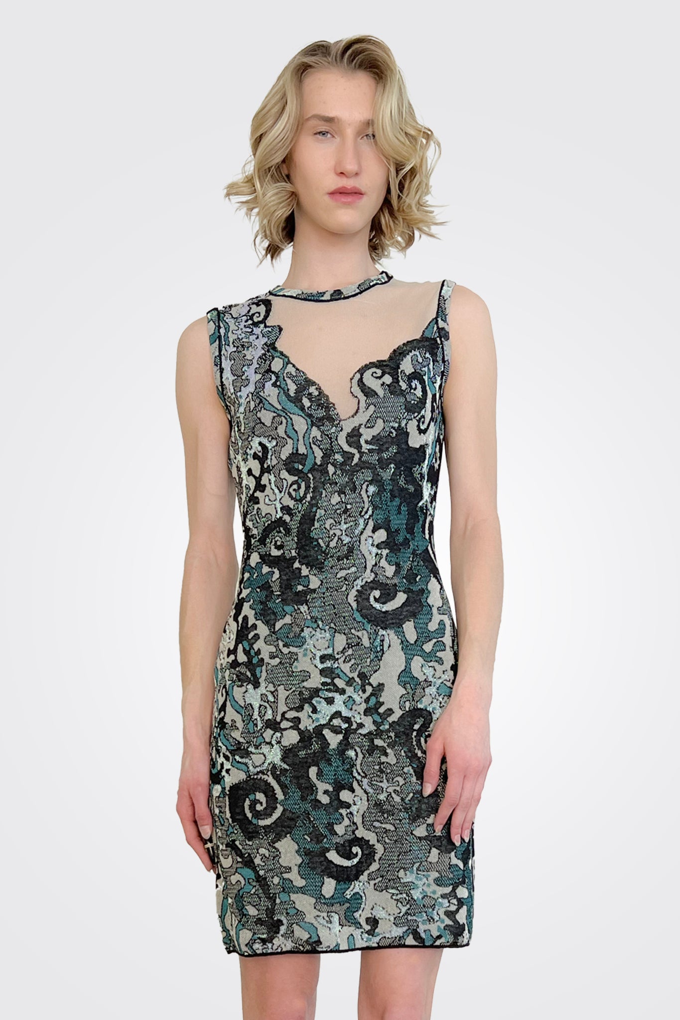 Metallic Sleeveless Knit Dress - Multi by Missoni — alternate view
