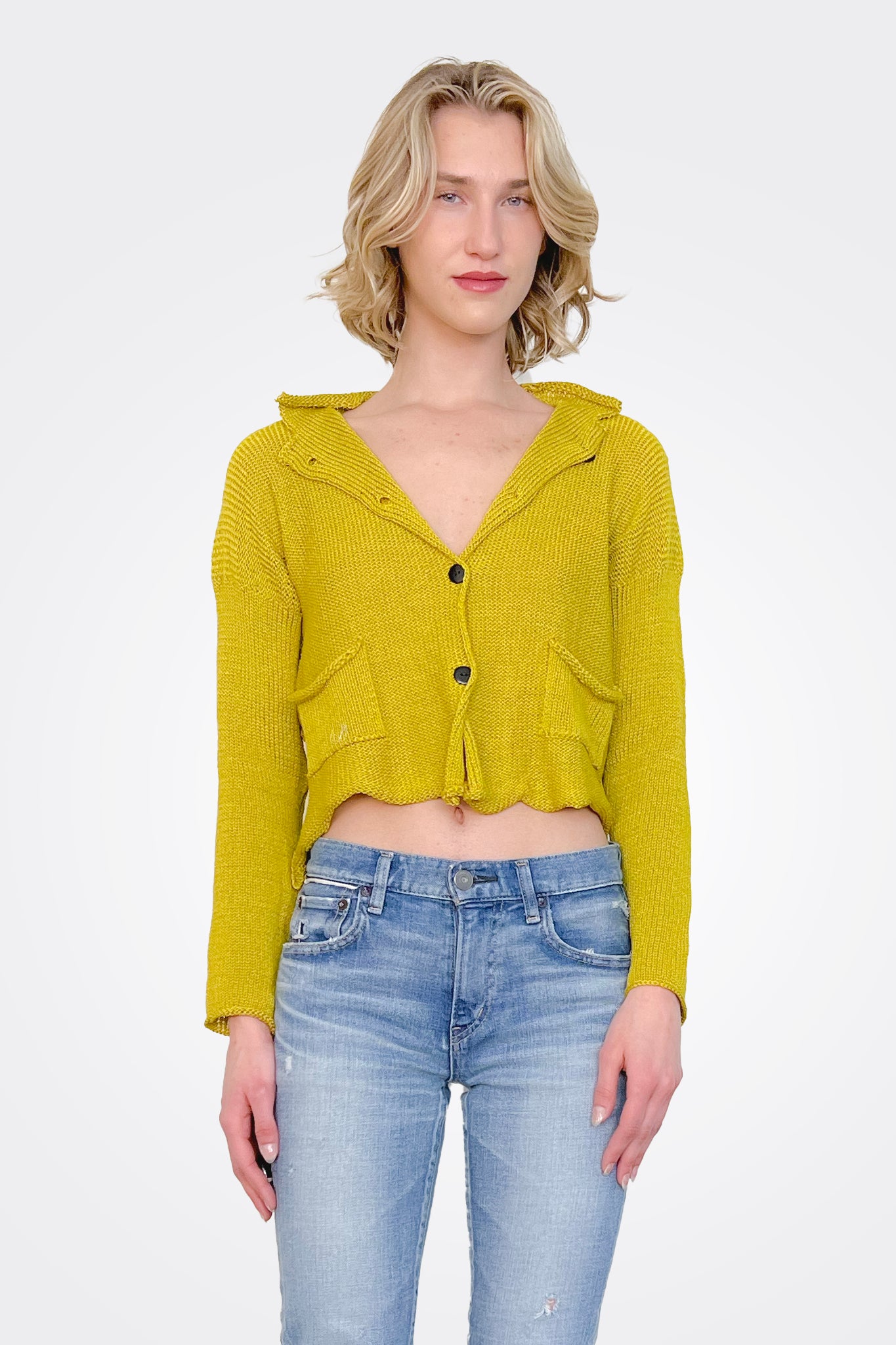 Tiger Crop Cardigan - Mustard by Paper Temples | 25 South Boutiques