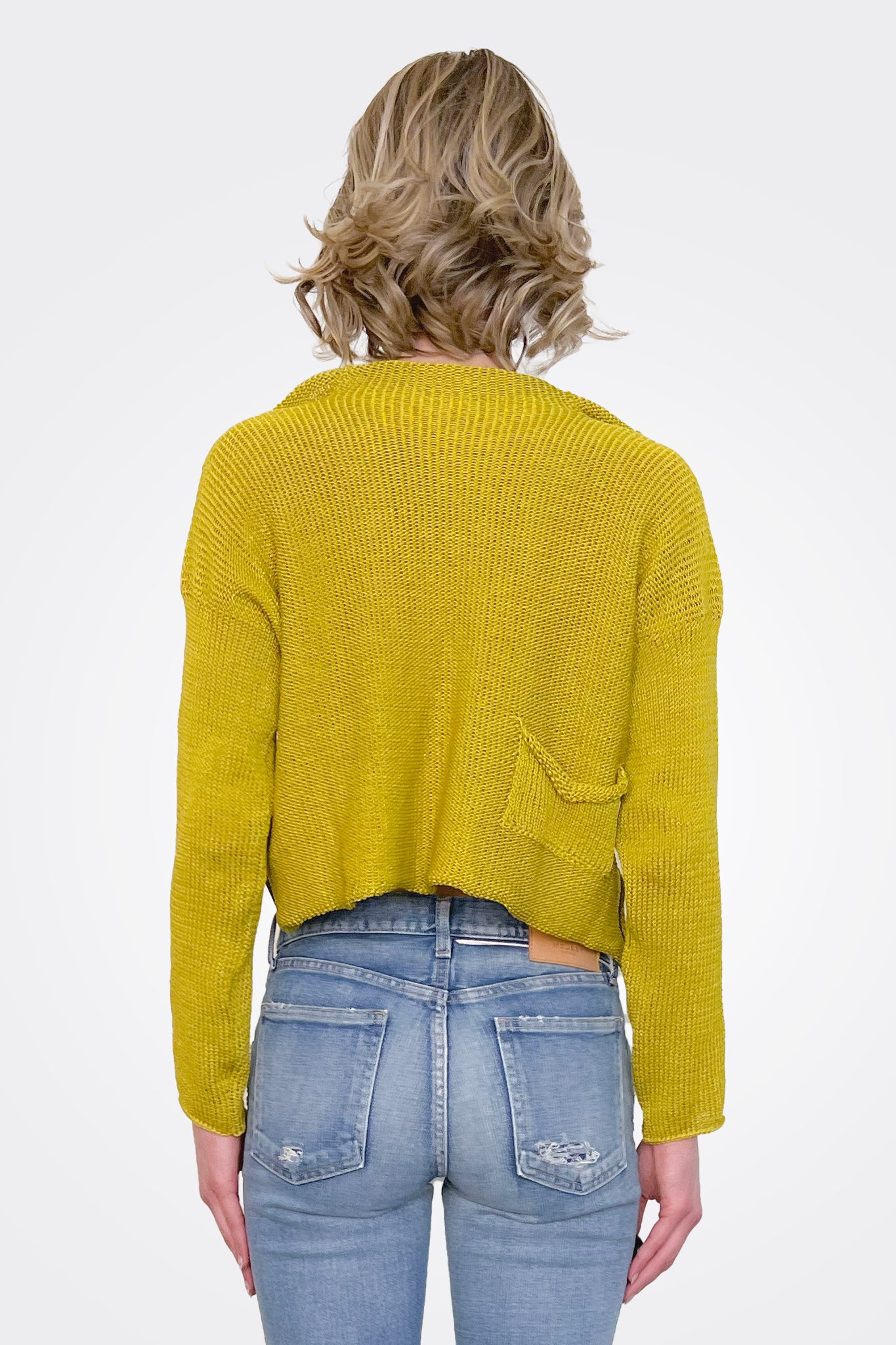 Tiger Crop Cardigan - Mustard by Paper Temples — view 3