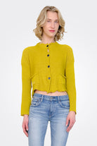 Tiger Crop Cardigan - Mustard by Paper Temples — alternate view