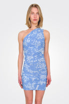 One Shoulder Mini Dress - Light Blue by Moschino — alternate view