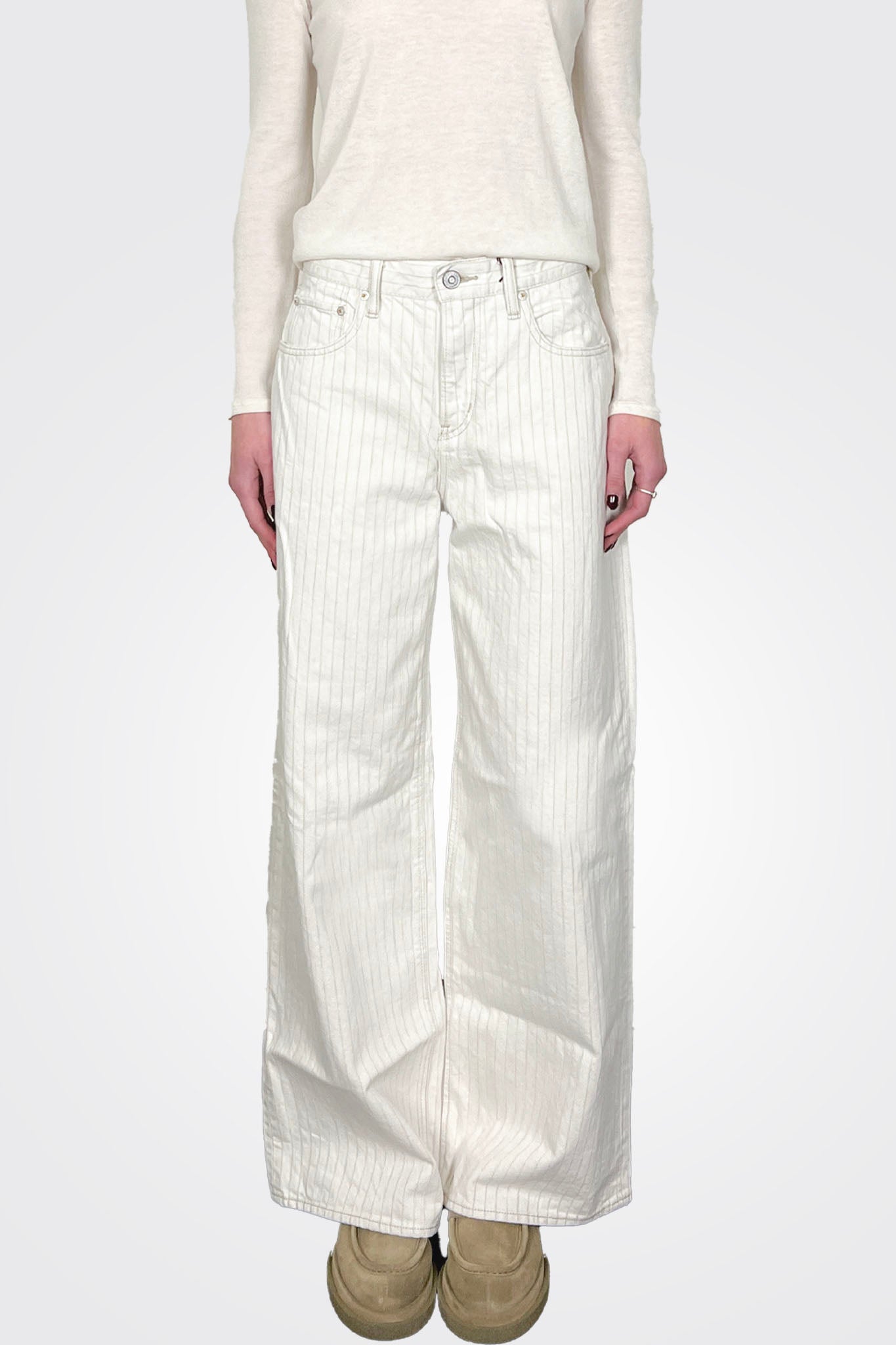 MV Homecrest Super Wide Pants - Mixed White by Moussy | 25 South Boutiques