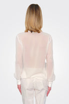 Grandad Silk Blouse - Natural by Kristensen — alternate view