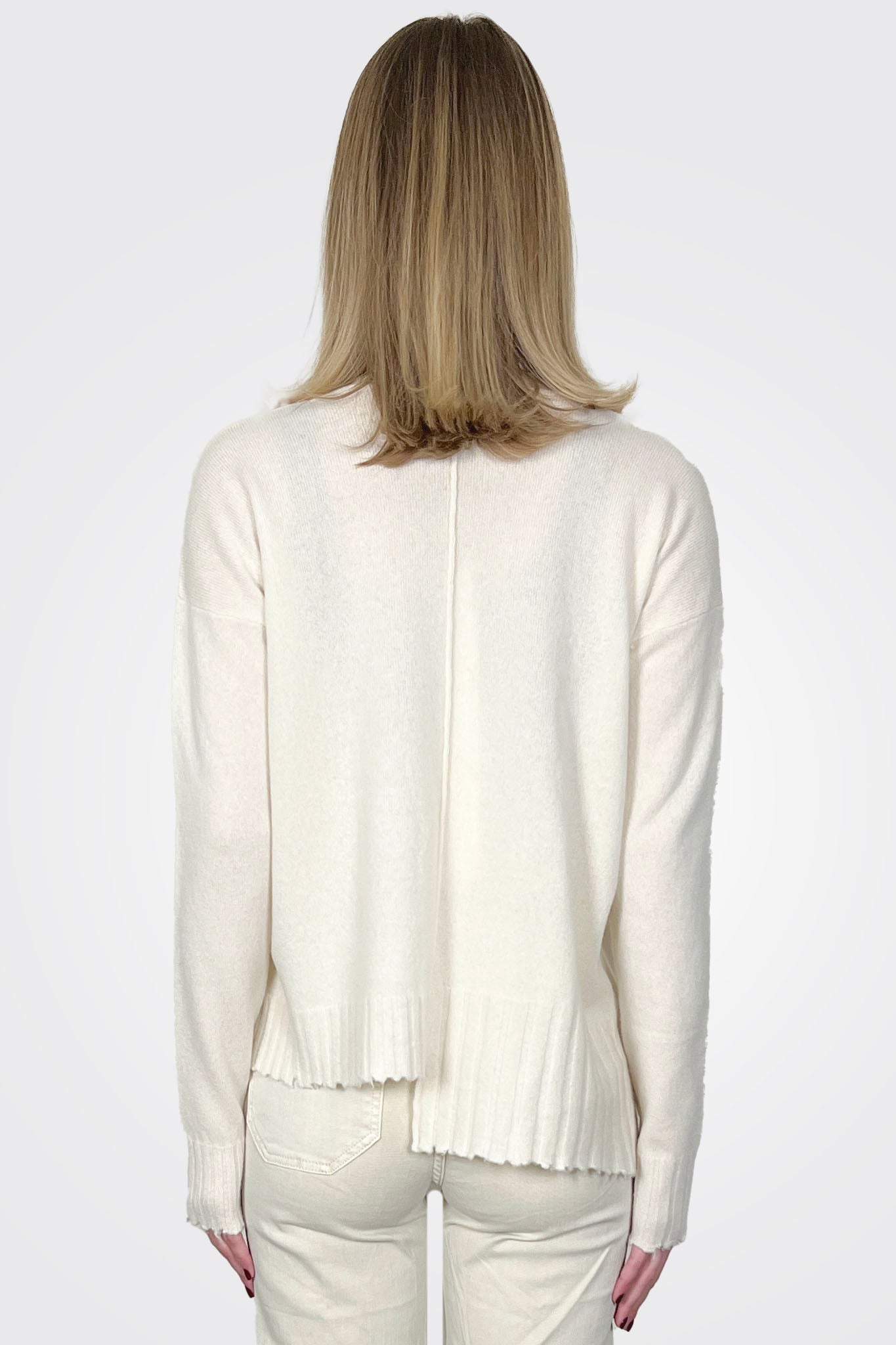Raw Edge Asym Pullover - Natural by Serie Numerica — alternate view