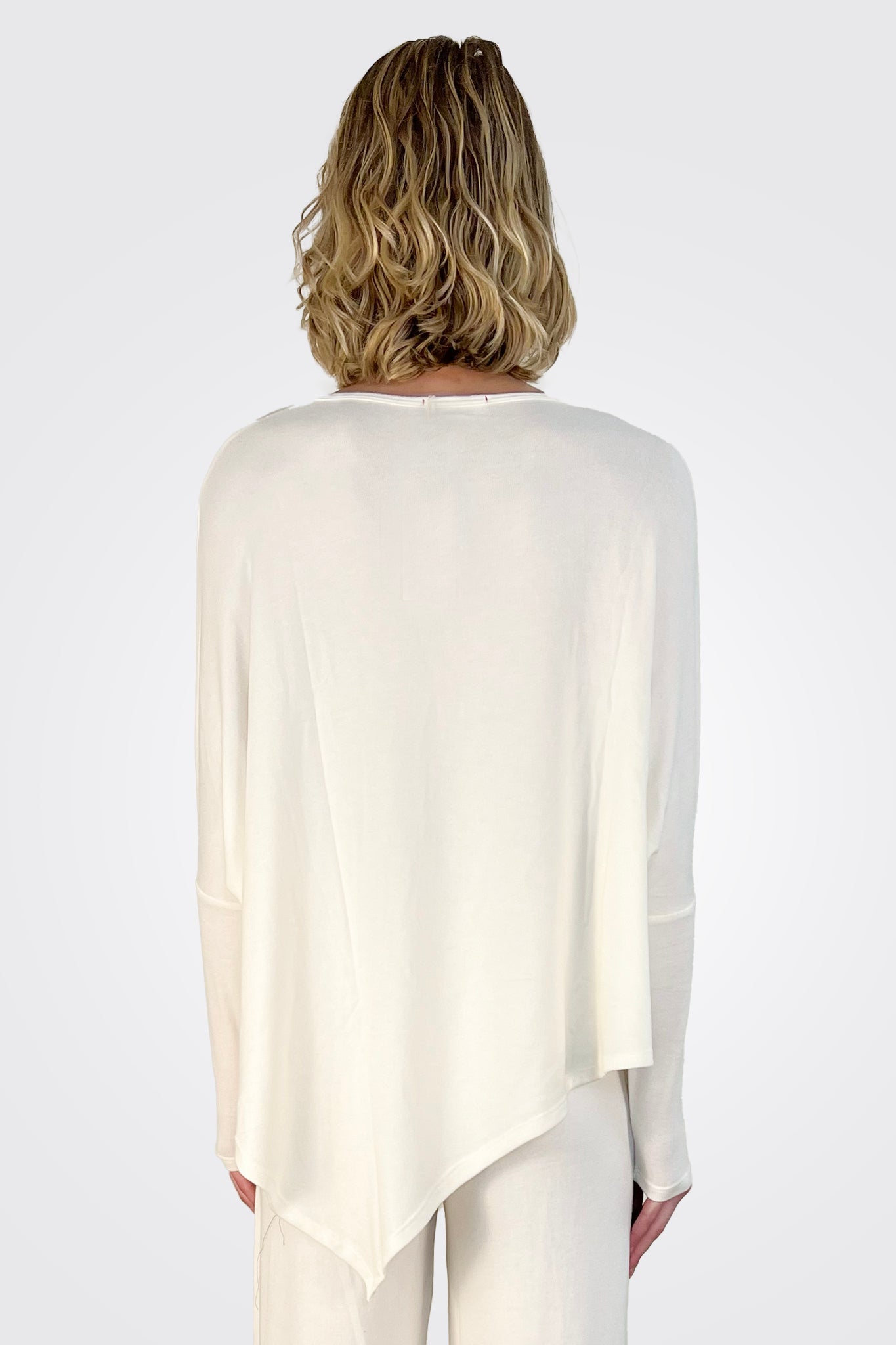 Hi V Neck Long Sleeve - Natural by Stark X — alternate view