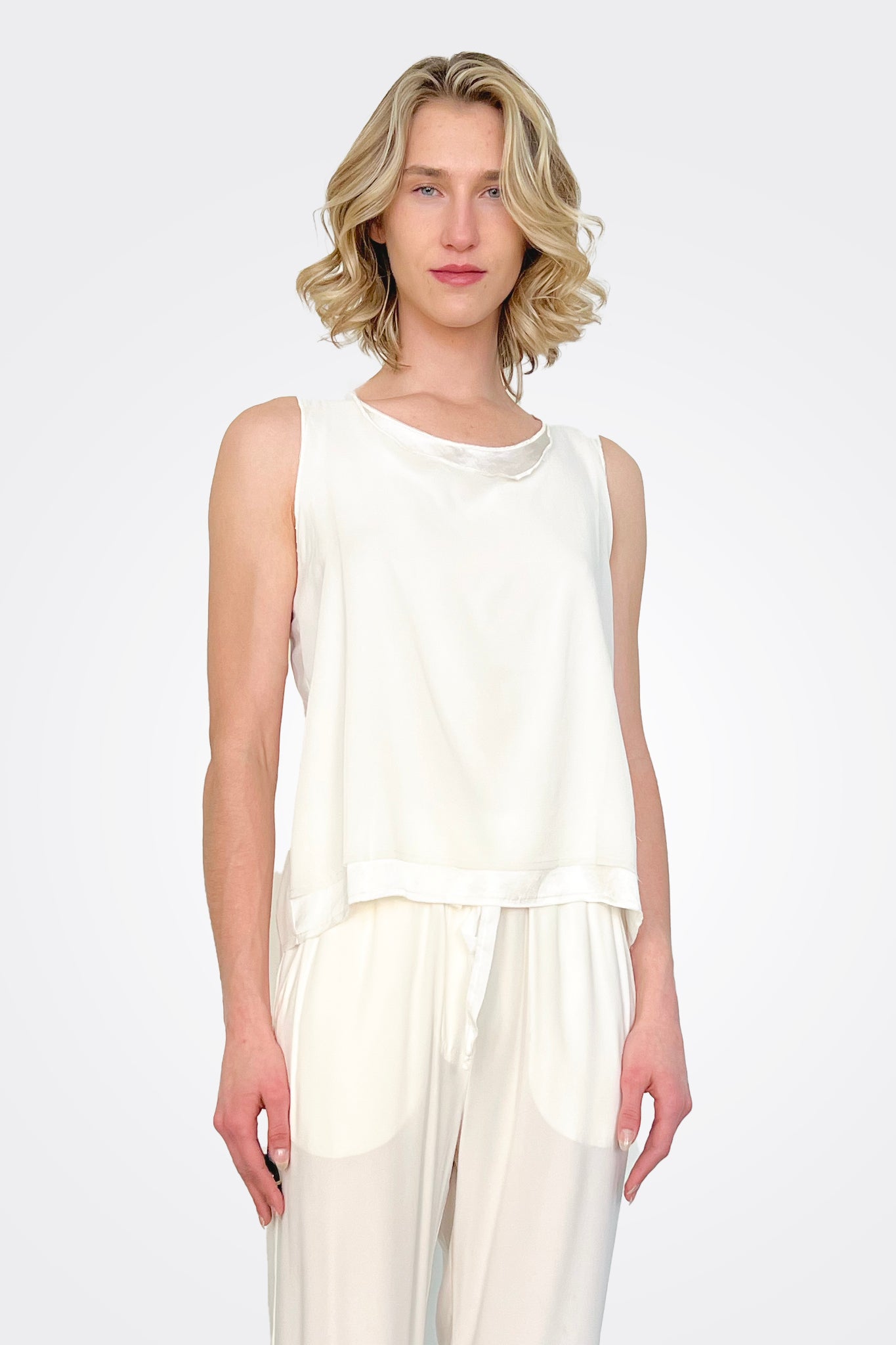Silk Georgette Top - Natural by Kristensen | 25 South Boutiques