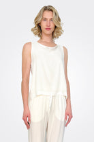 Silk Georgette Top - Natural by Kristensen | 25 South Boutiques