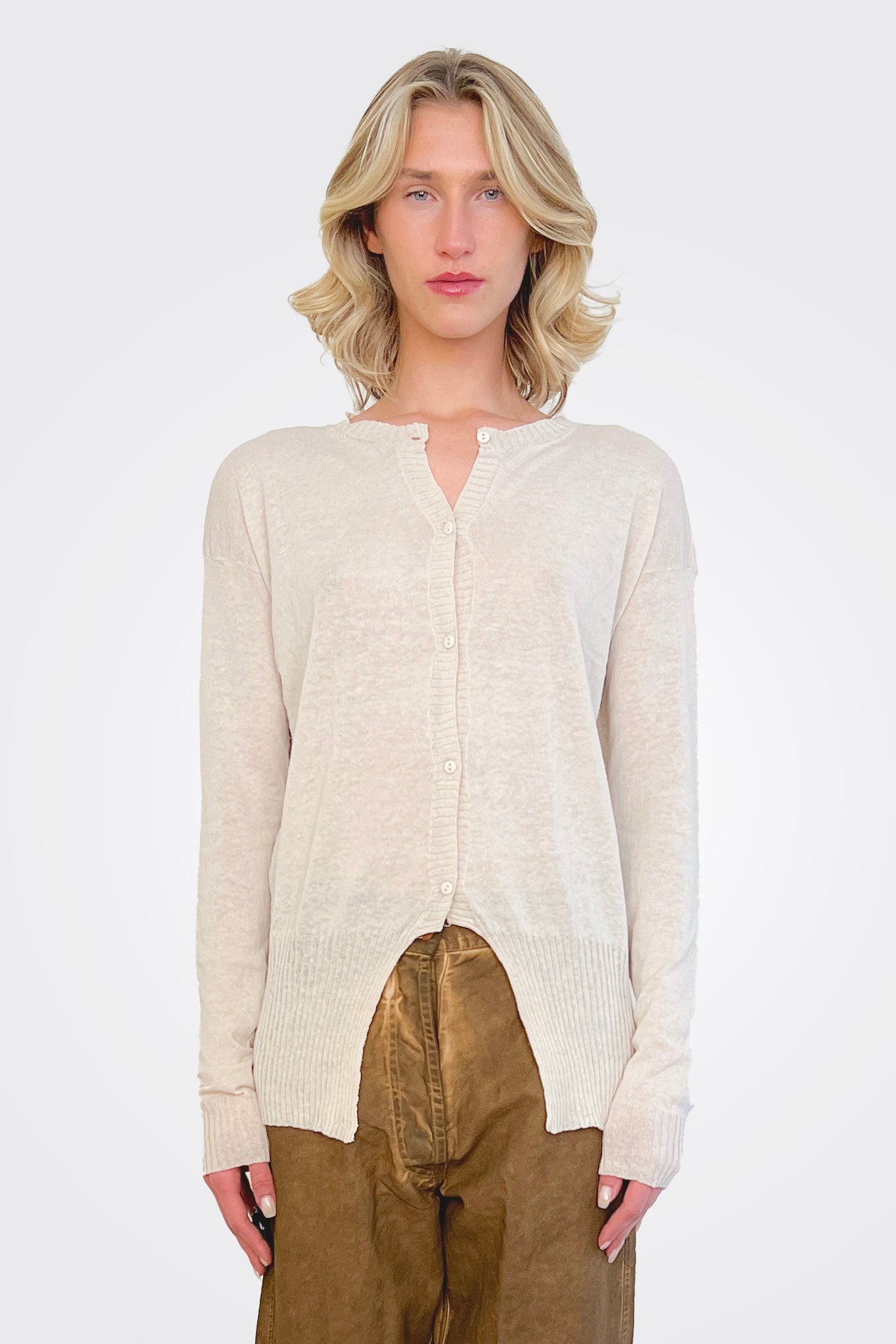 Cutout Cardigan - Natural by Serie Numerica | 25 South Boutiques