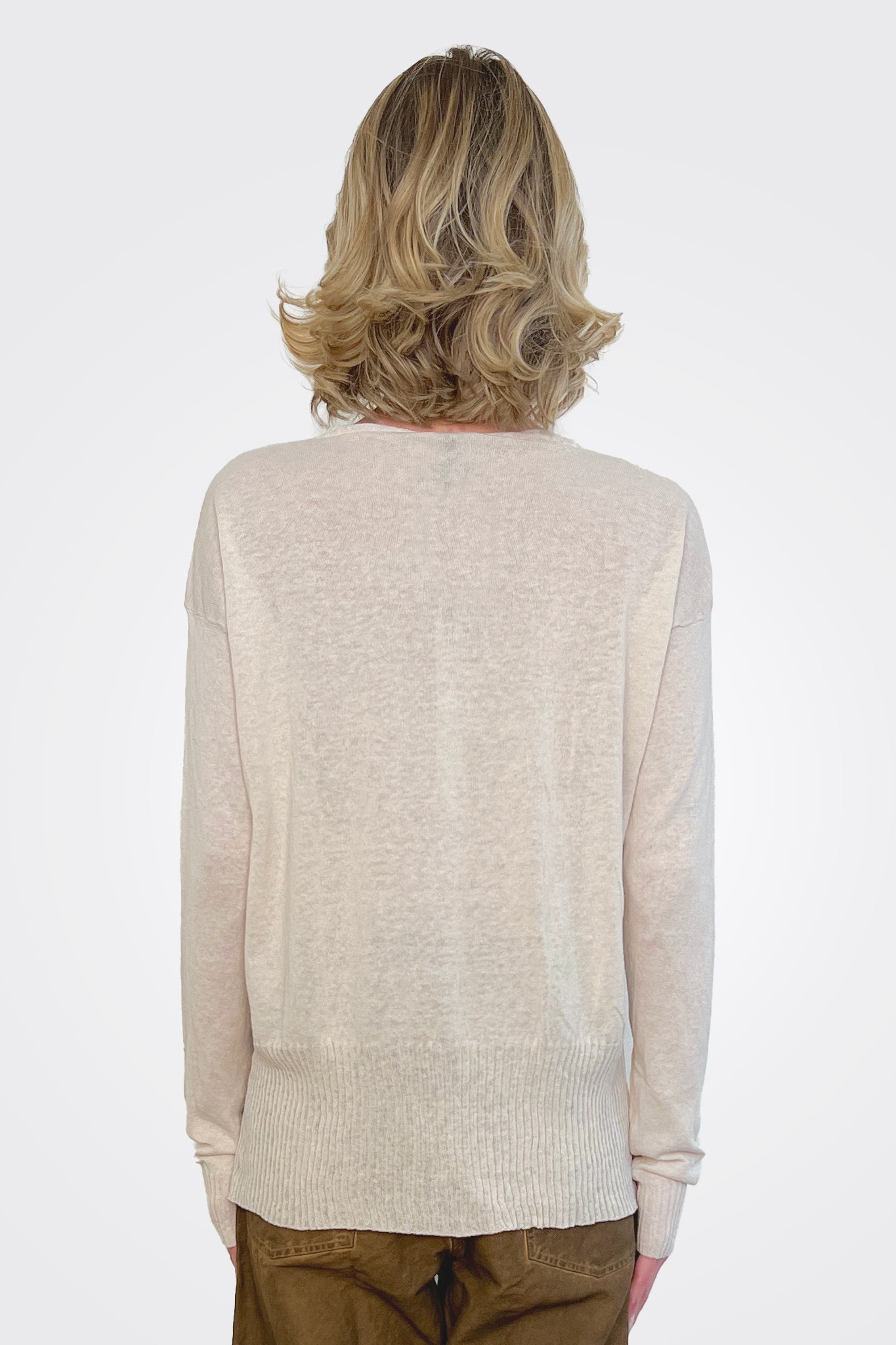 Cutout Cardigan - Natural by Serie Numerica — view 3