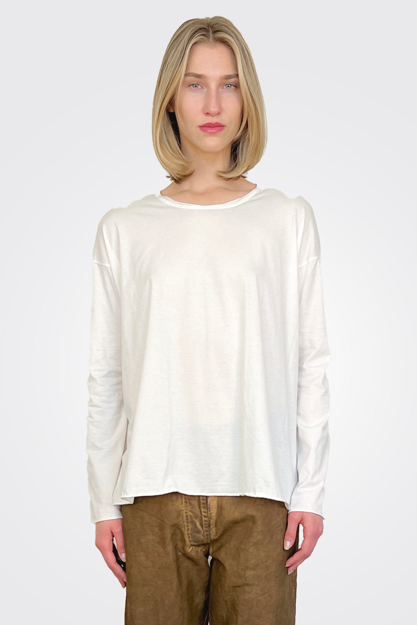 Long Sleeve Boxy Shirt - Natural by Serie Numerica | 25 South Boutiques