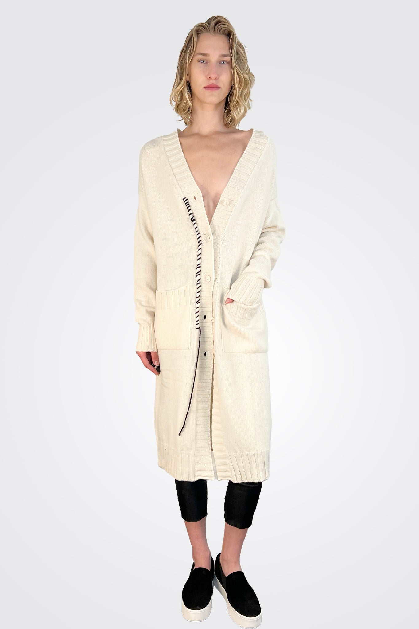 Long Boxy Cardigan - Natural by Serie Numerica | 25 South Boutiques