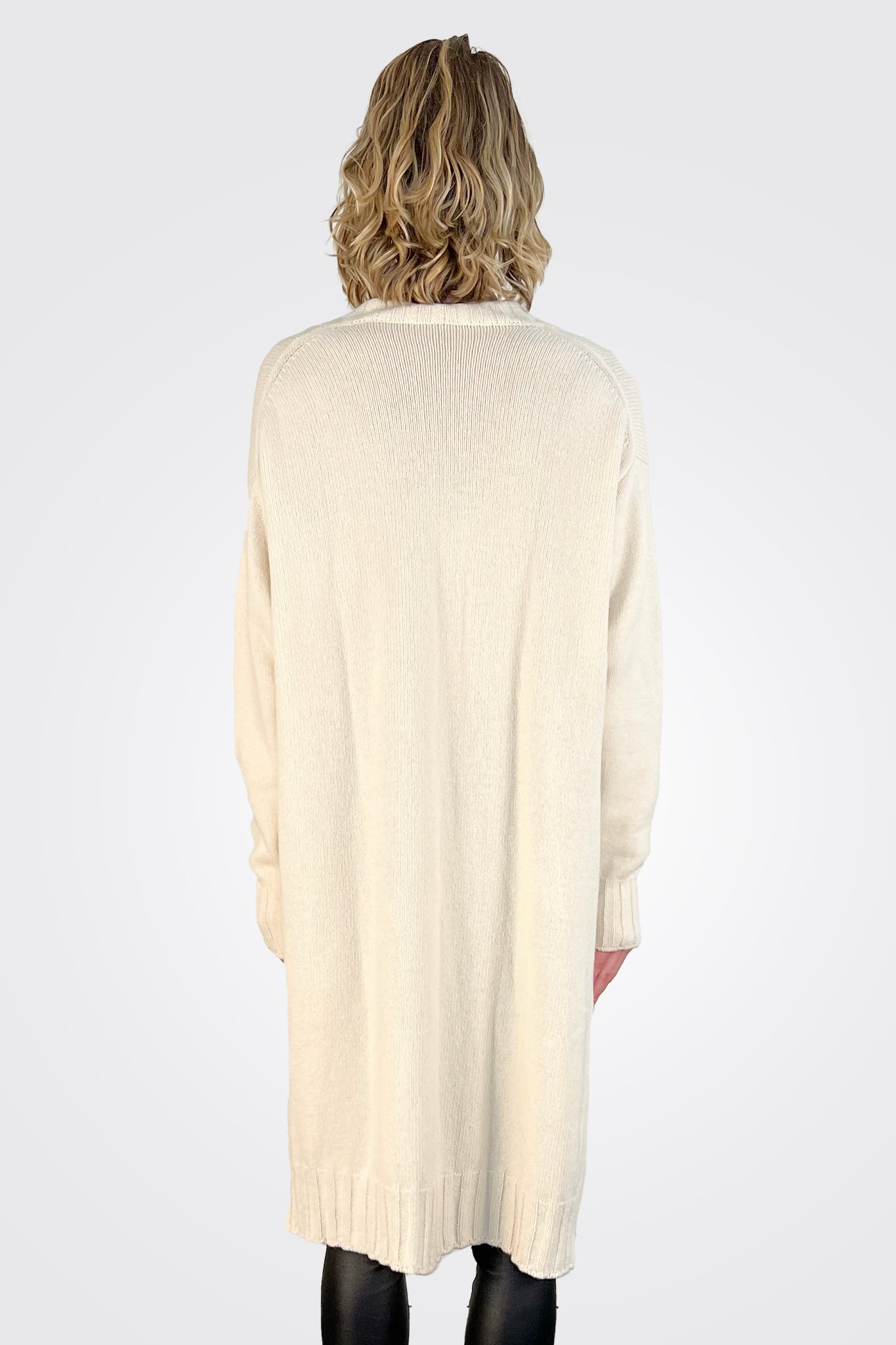 Long Boxy Cardigan - Natural by Serie Numerica — view 3