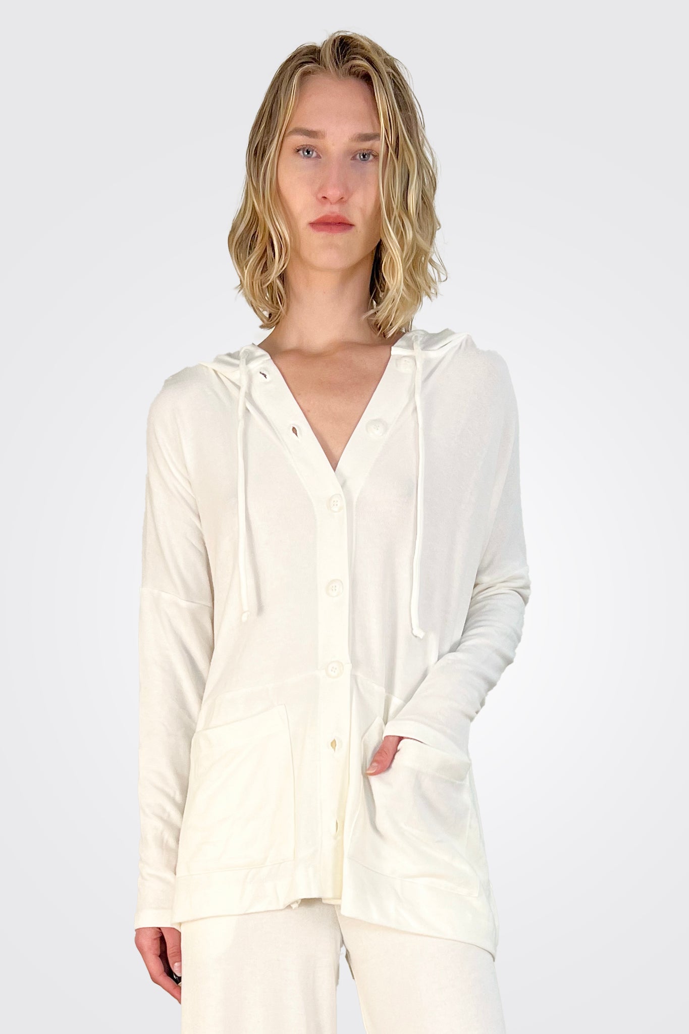 Hooded Cardigan - Natural by Stark X | 25 South Boutiques