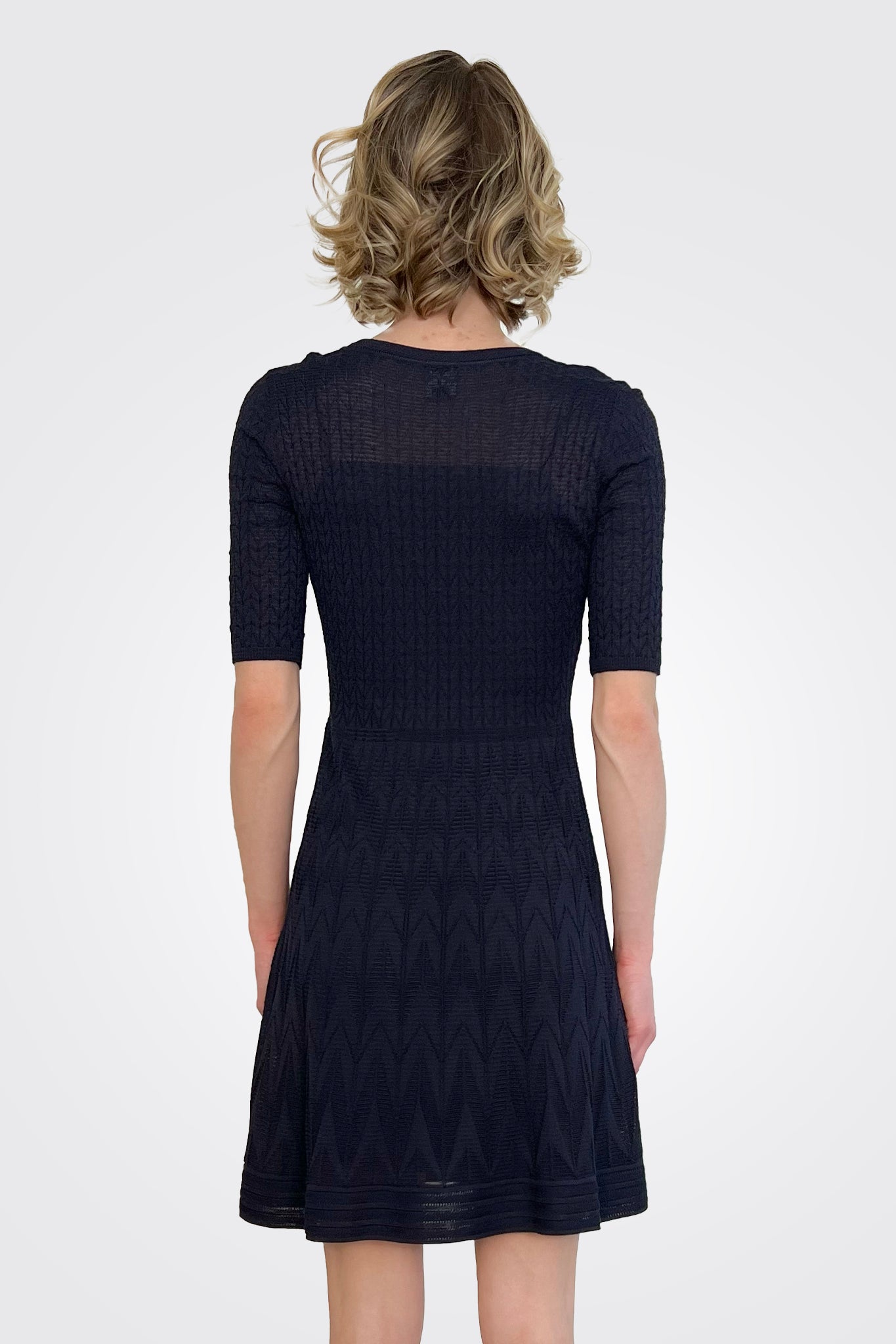 Scoop Neck Dress - Navy by Missoni — view 3