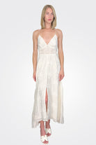 Isabella Maxi Dress - Cream Palm Embroidery by NIBI MTK | 25 South Boutiques