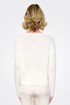 V Neck Cashmere Sweater - White by Private 0204 — view 3