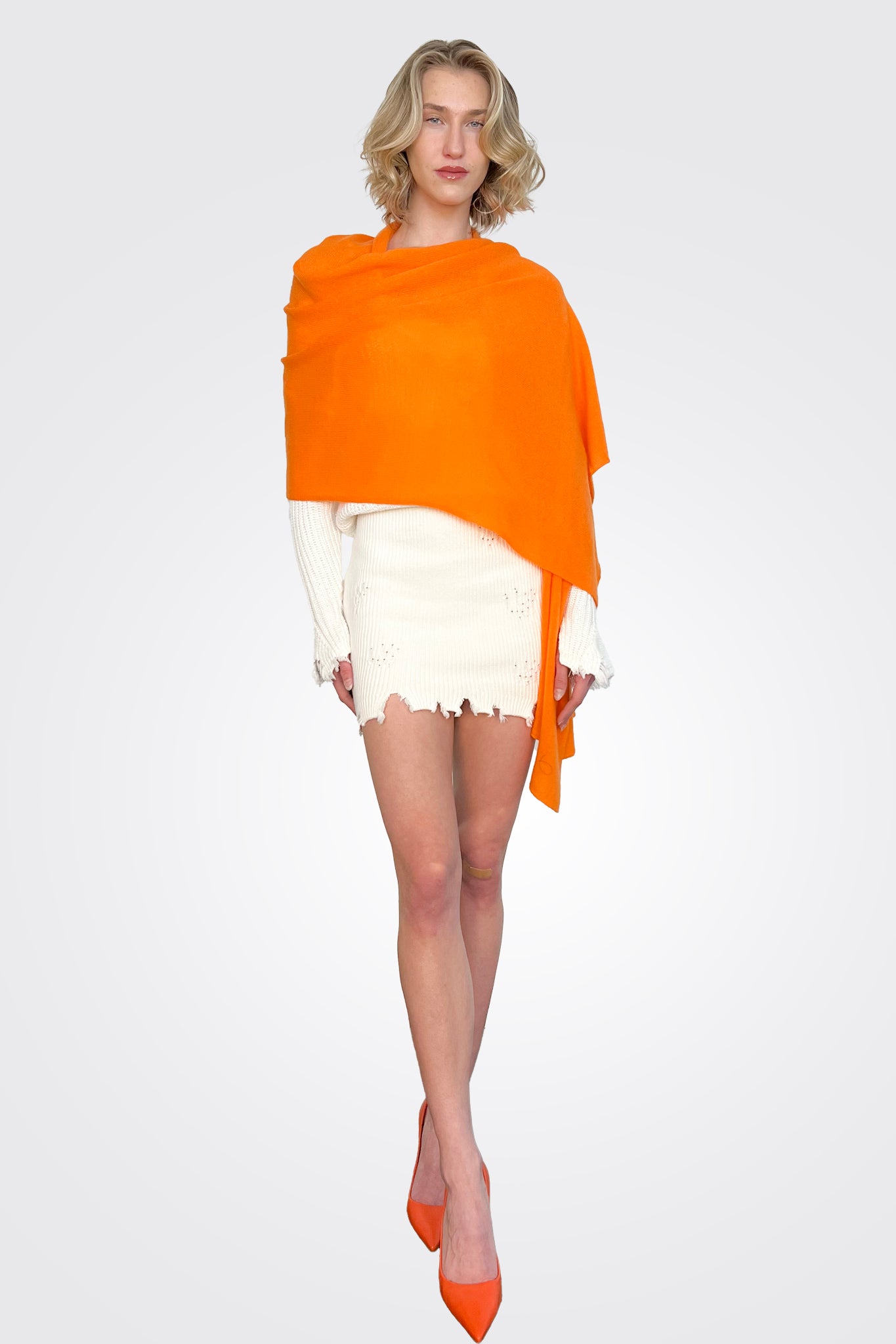 Featherweight Wrap - Nectarine by Autumn Cashmere — alternate view