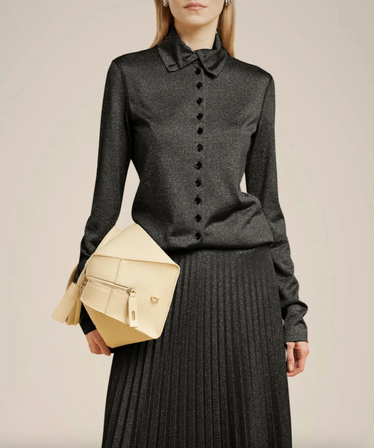 Lurex Jersey Shirt - Nero by Liviana Conti | 25 South Boutiques