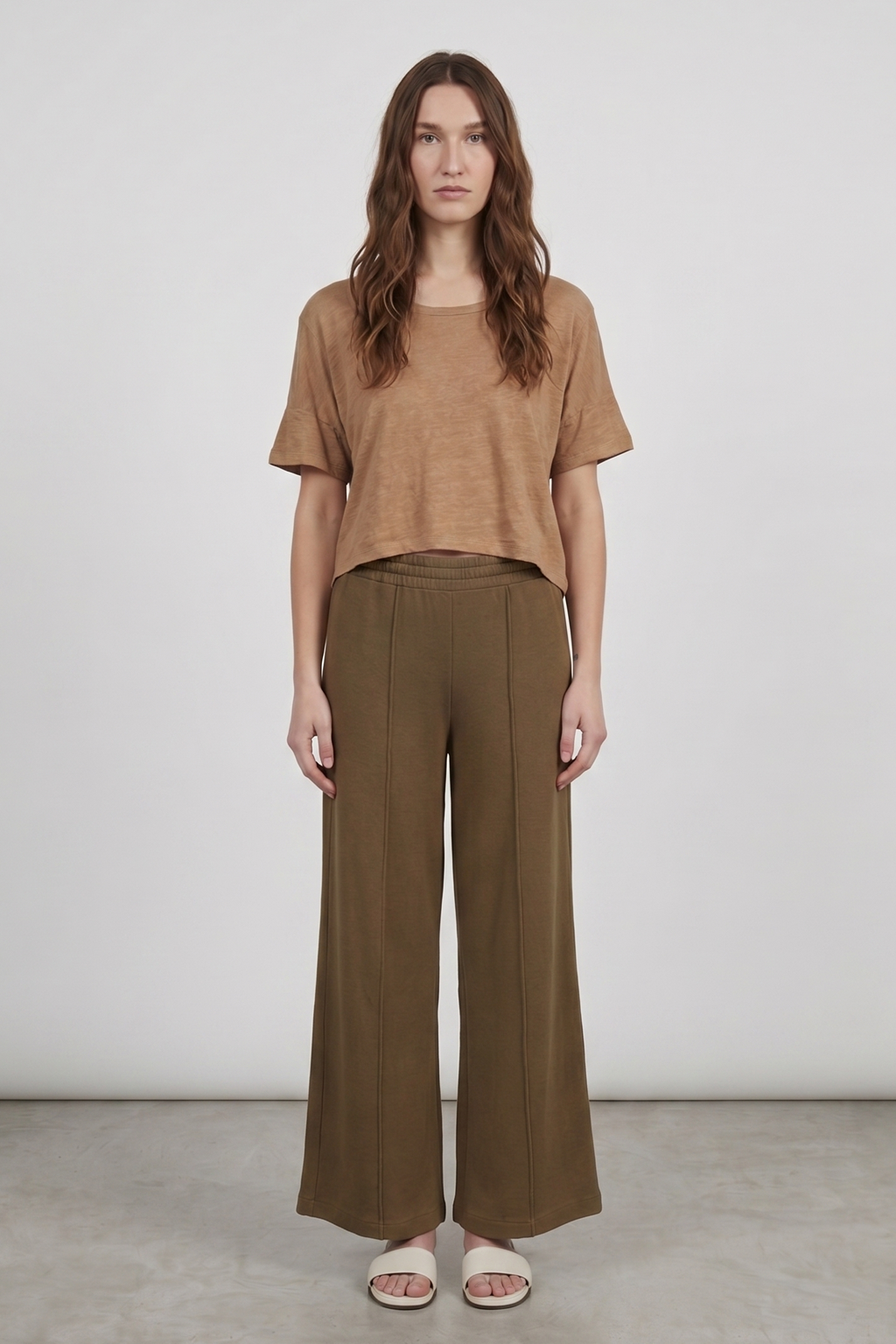 Puka Wide Leg Lounge Pant - Mocha by Keeling | 25 South Boutiques