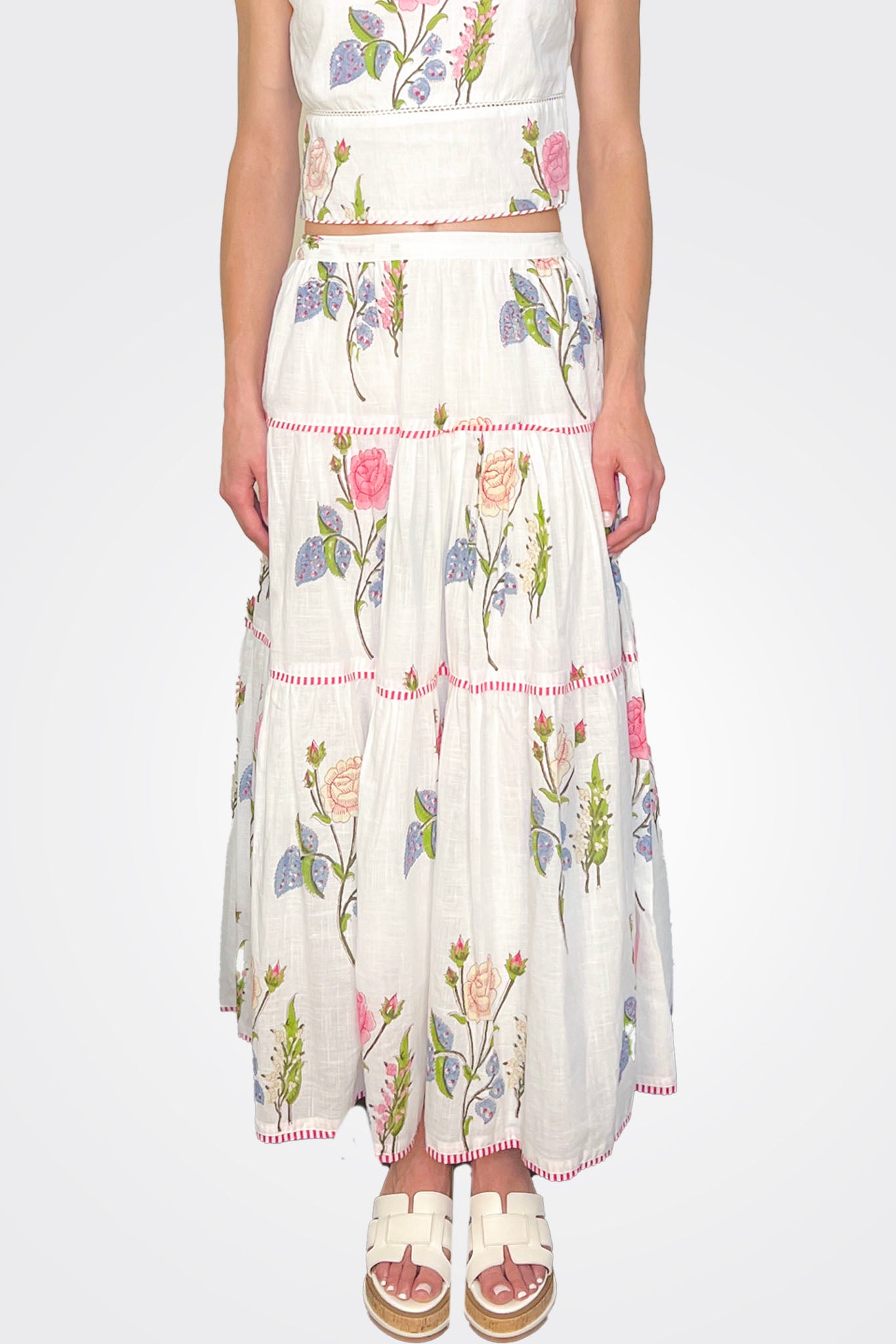 Drue Maxi Skirt - Multi Rosette by NIBI MTK — alternate view