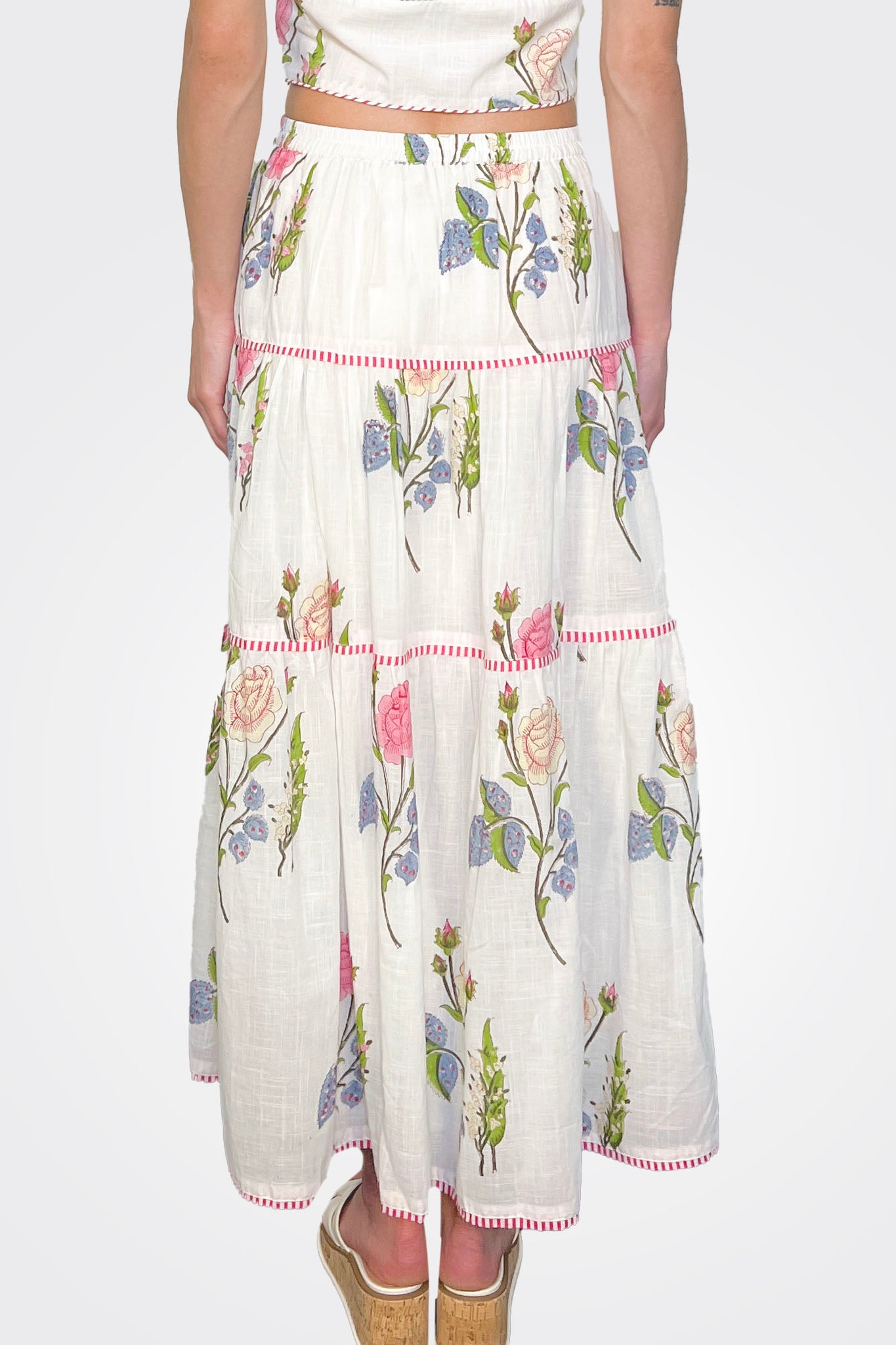 Drue Maxi Skirt - Multi Rosette by NIBI MTK — view 3