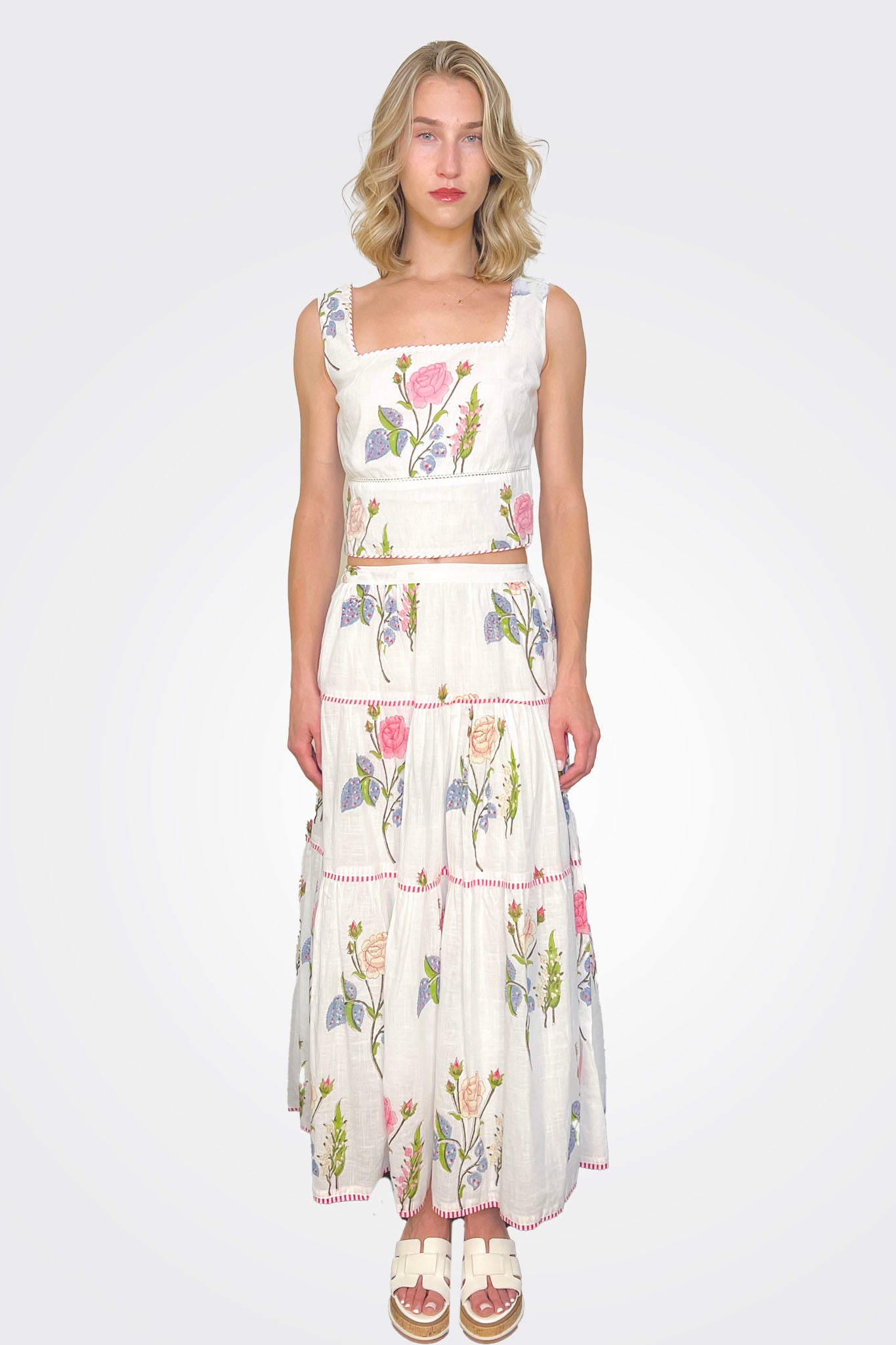 Drue Maxi Skirt - Multi Rosette by NIBI MTK | 25 South Boutiques