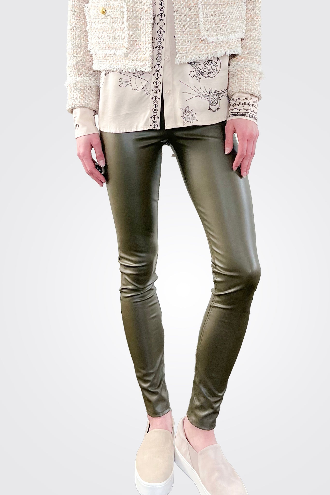 Nina Faux Leather Skinny  Pant - Army by Rag & Bone — alternate view