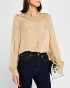 Stripe Button Front Top - Champagne Multi by Frame | 25 South Boutiques
