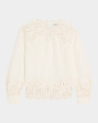 Wendlyn Embroidered Long-Sleeve Top - Ivory by Jonathan Simkhai — view 3