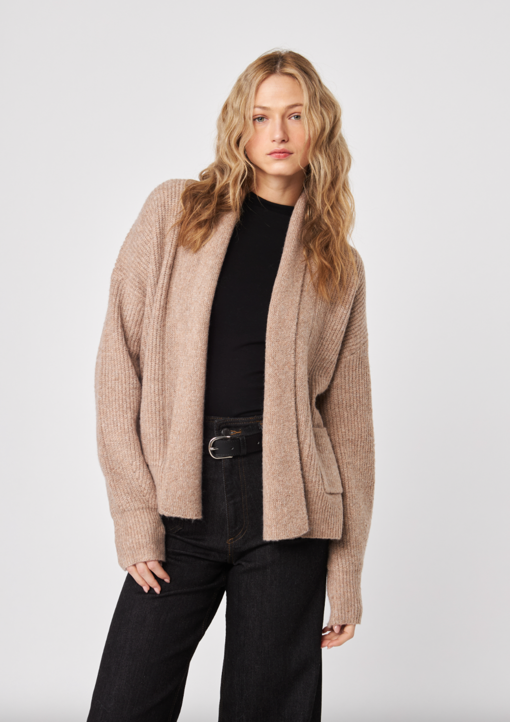 Noah Cardigan - Latte by John & Jenn — alternate view