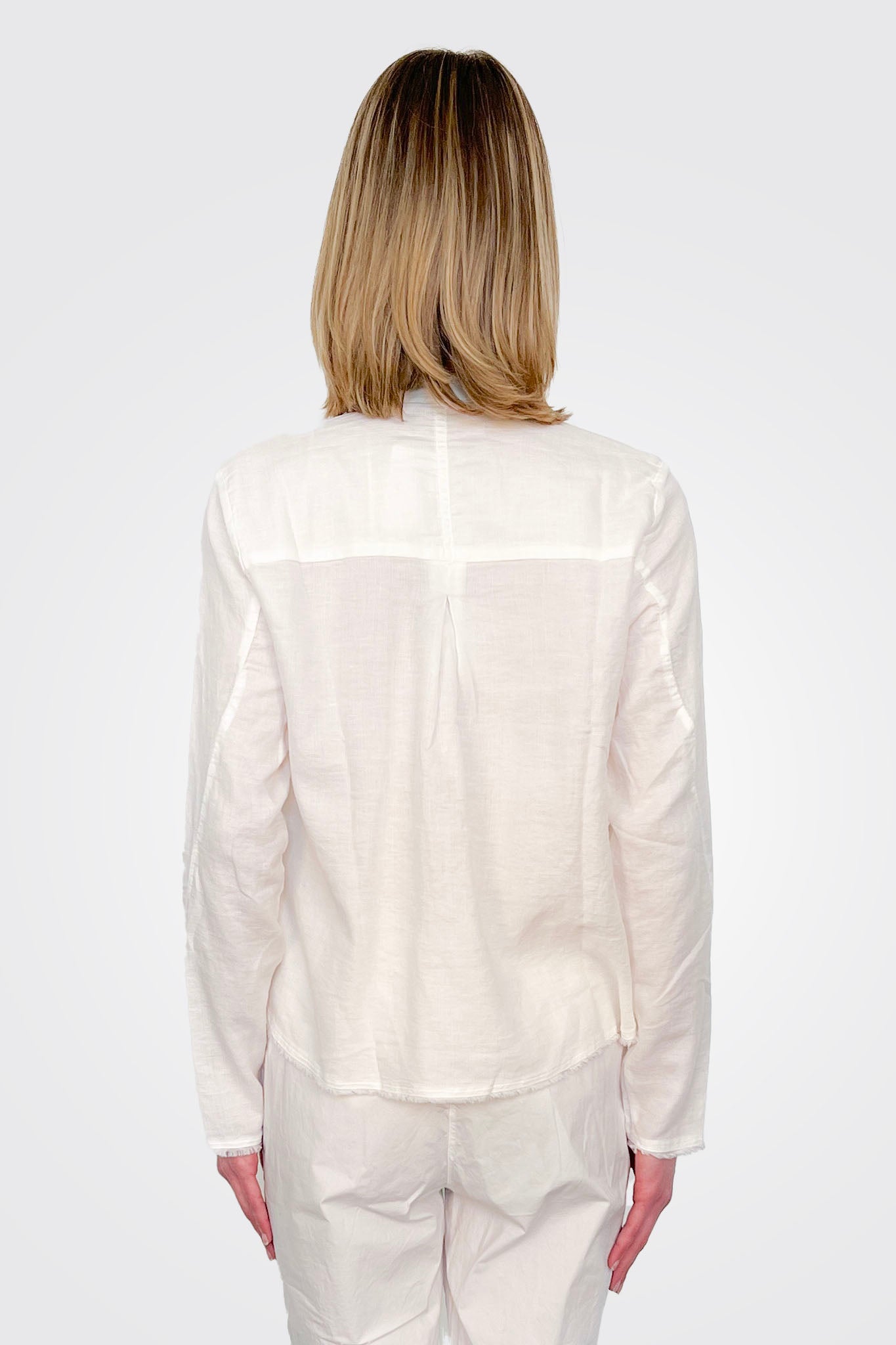 Gauze Cotton Button Down - Natural by Kristensen — alternate view