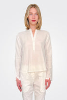 Gauze Cotton Button Down - Natural by Kristensen | 25 South Boutiques
