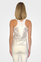 Laminated Jersey Tank - White by Nude Italy — view 3