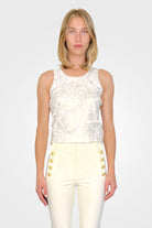 Laminated Jersey Tank - White by Nude Italy | 25 South Boutiques
