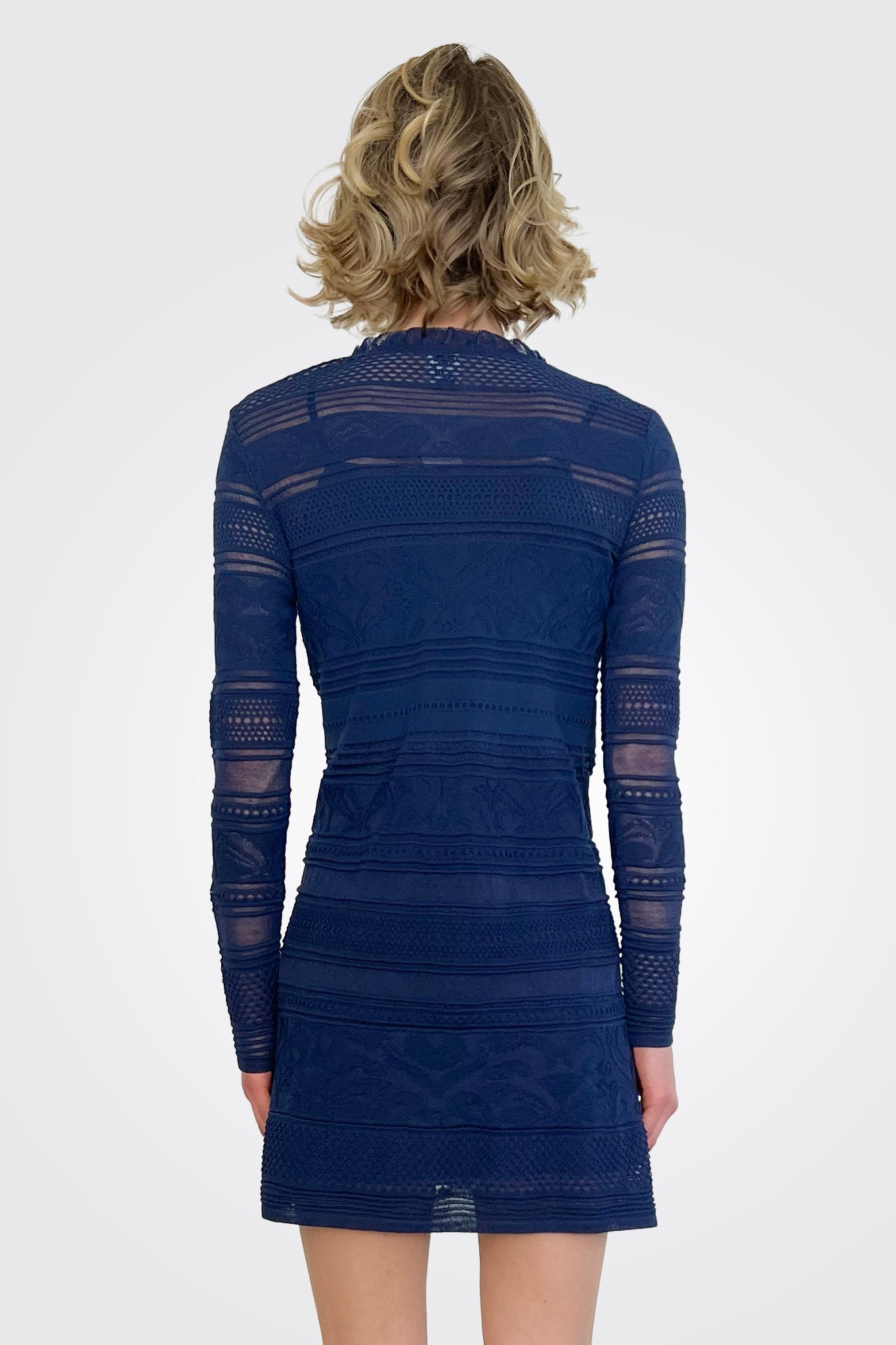 Long Sleeve Mini Dress - Navy by Missoni — view 3