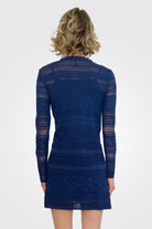Long Sleeve Mini Dress - Navy by Missoni — view 3