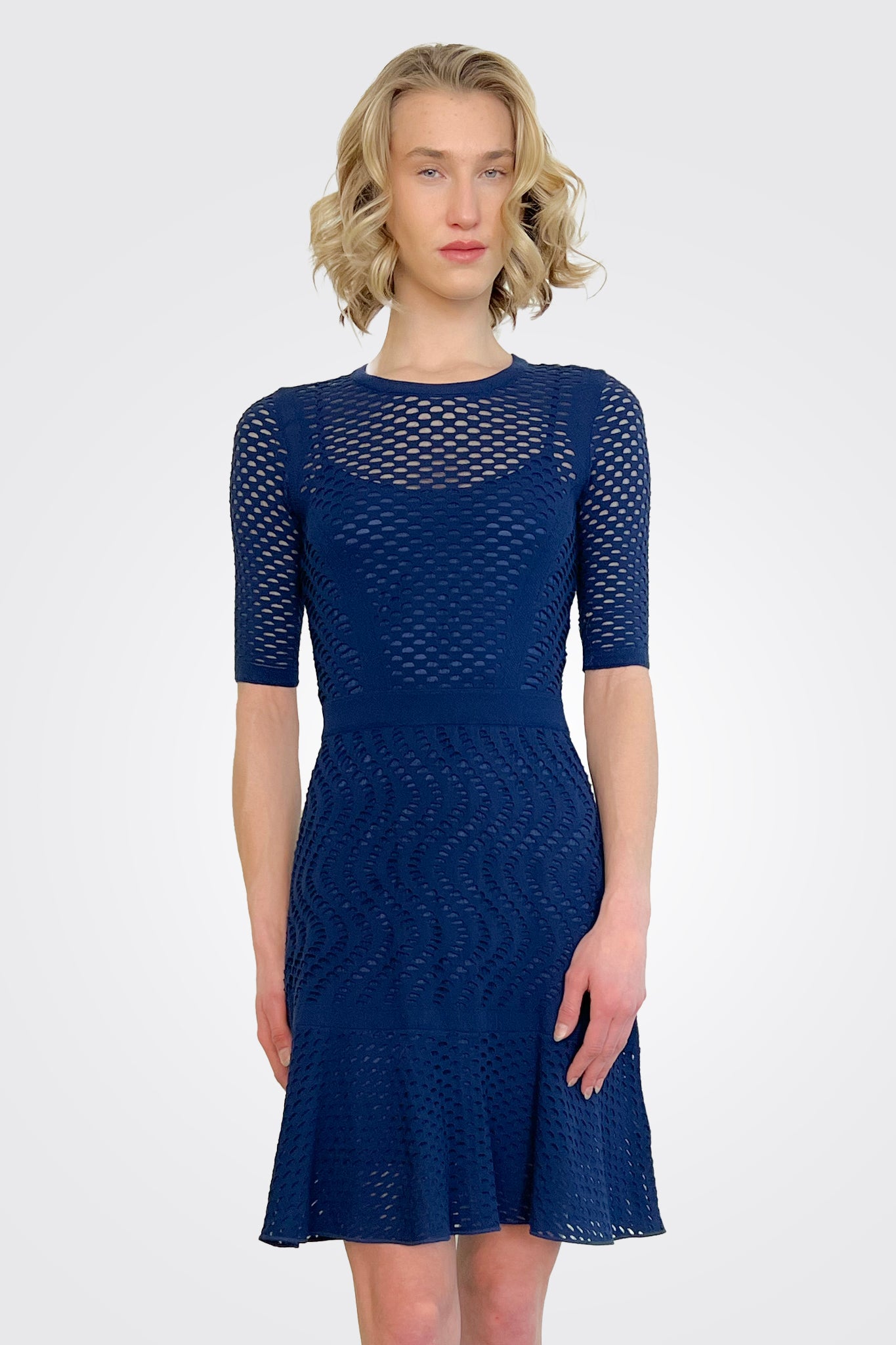Long Sleeve Short Dress - Navy by Missoni — alternate view