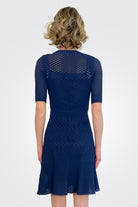 Long Sleeve Short Dress - Navy by Missoni — view 3