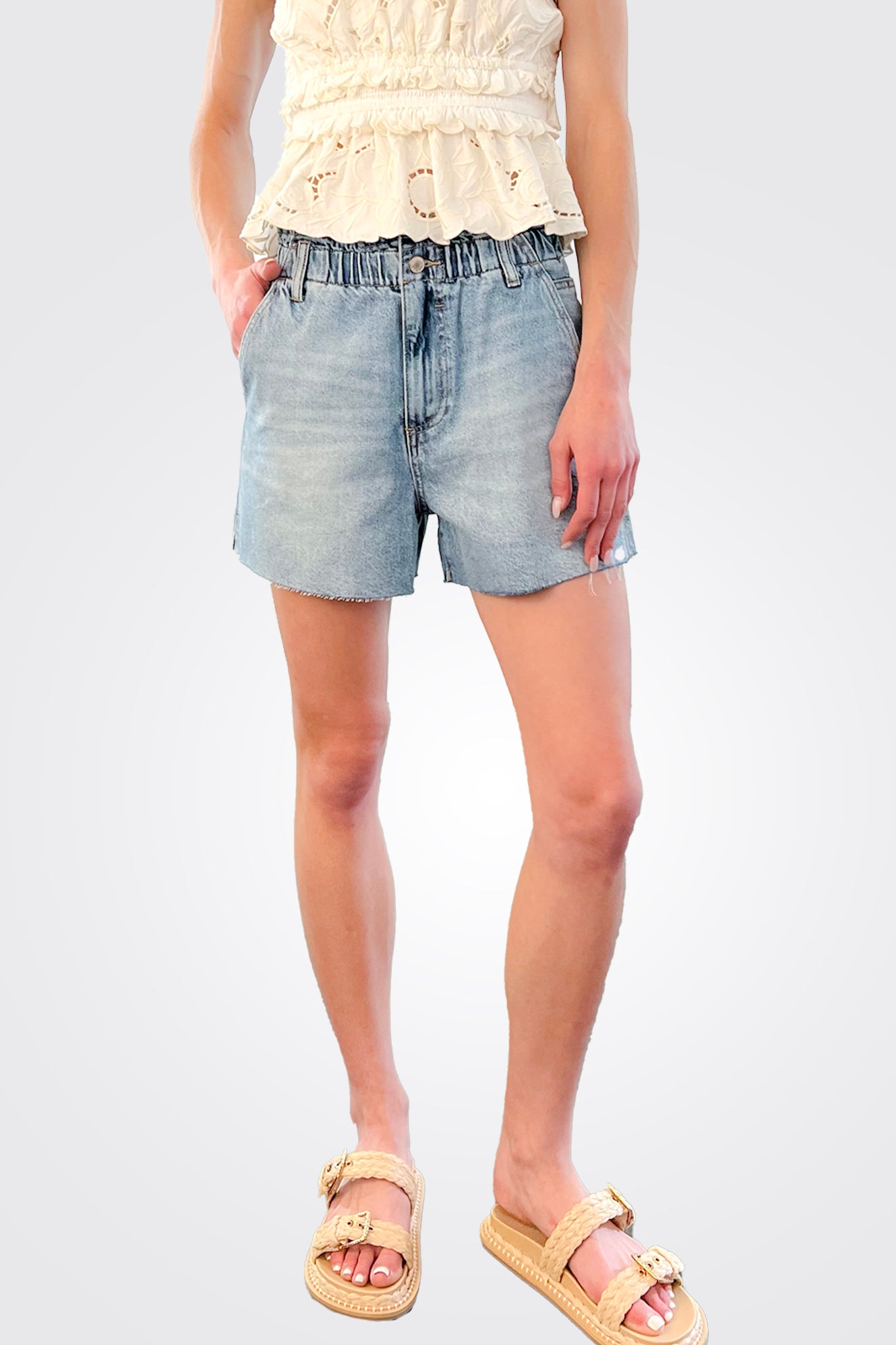 Elastic Waist Shorts - Cleo by Oat NY — alternate view