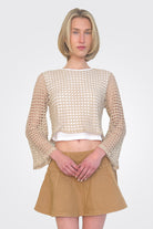 Knit Bell Sleeve Top - Oatmeal by Pete | 25 South Boutiques
